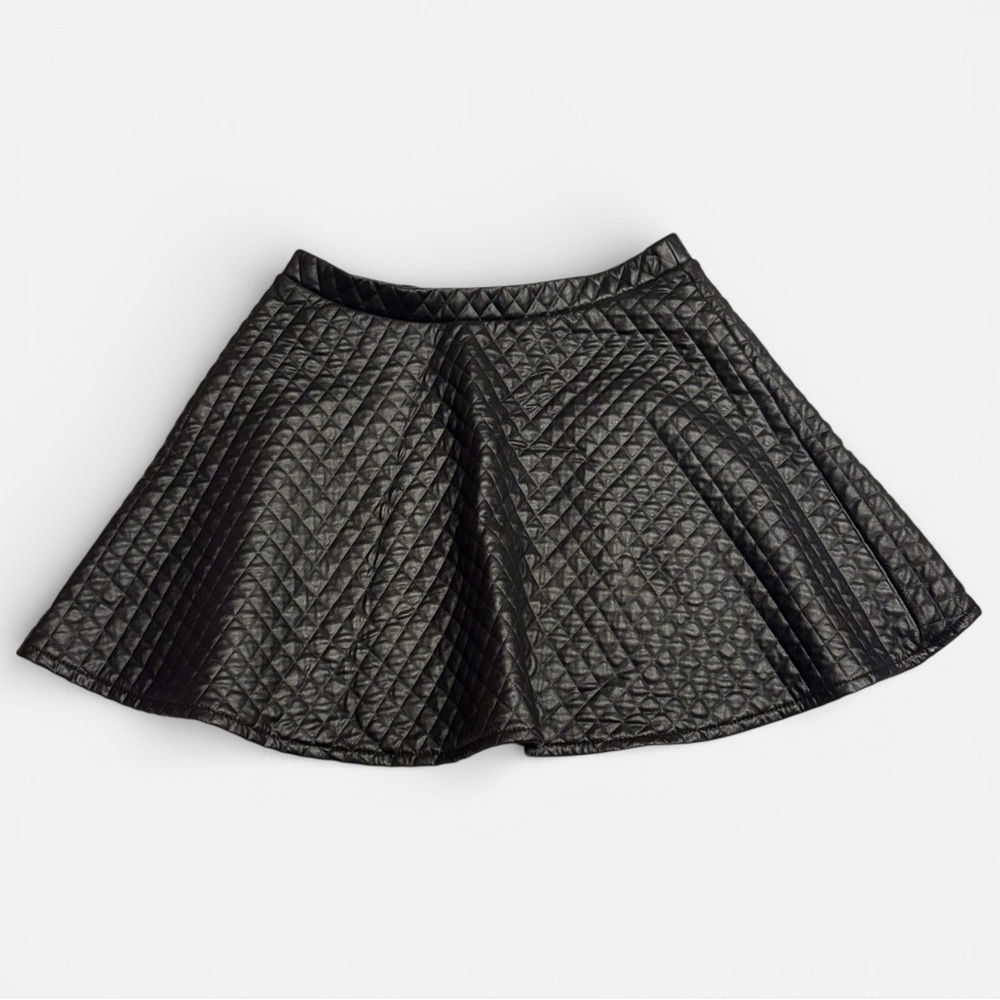 Girls Whimsigoth Swing Black Faux Quilted Leather Girls Sz 8 Grunge Punk Y2K - Picture 6 of 6